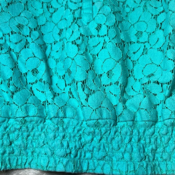 Aéropostale Womens Medium Teal Lace Floral Top 3/4 Sleeve Bohemian Chic Lace - Picture 7 of 11